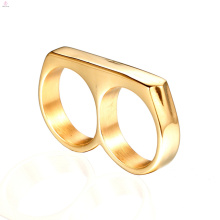 Statement personalisierter Punk Double Two Fingerring